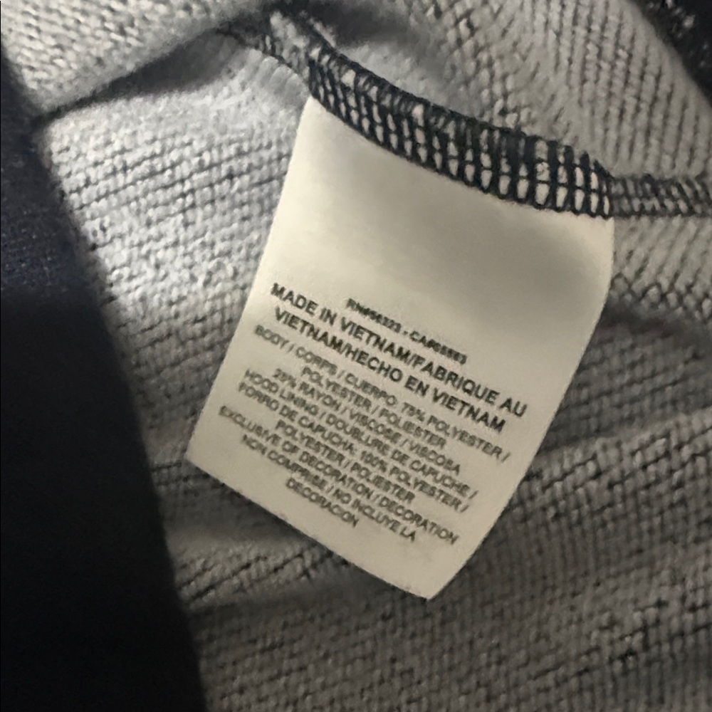 Nike Women's Pro Dri-FIT Cropped Graphic Hoodie in navy with pink accents. {XS} - Picture 11 of 14